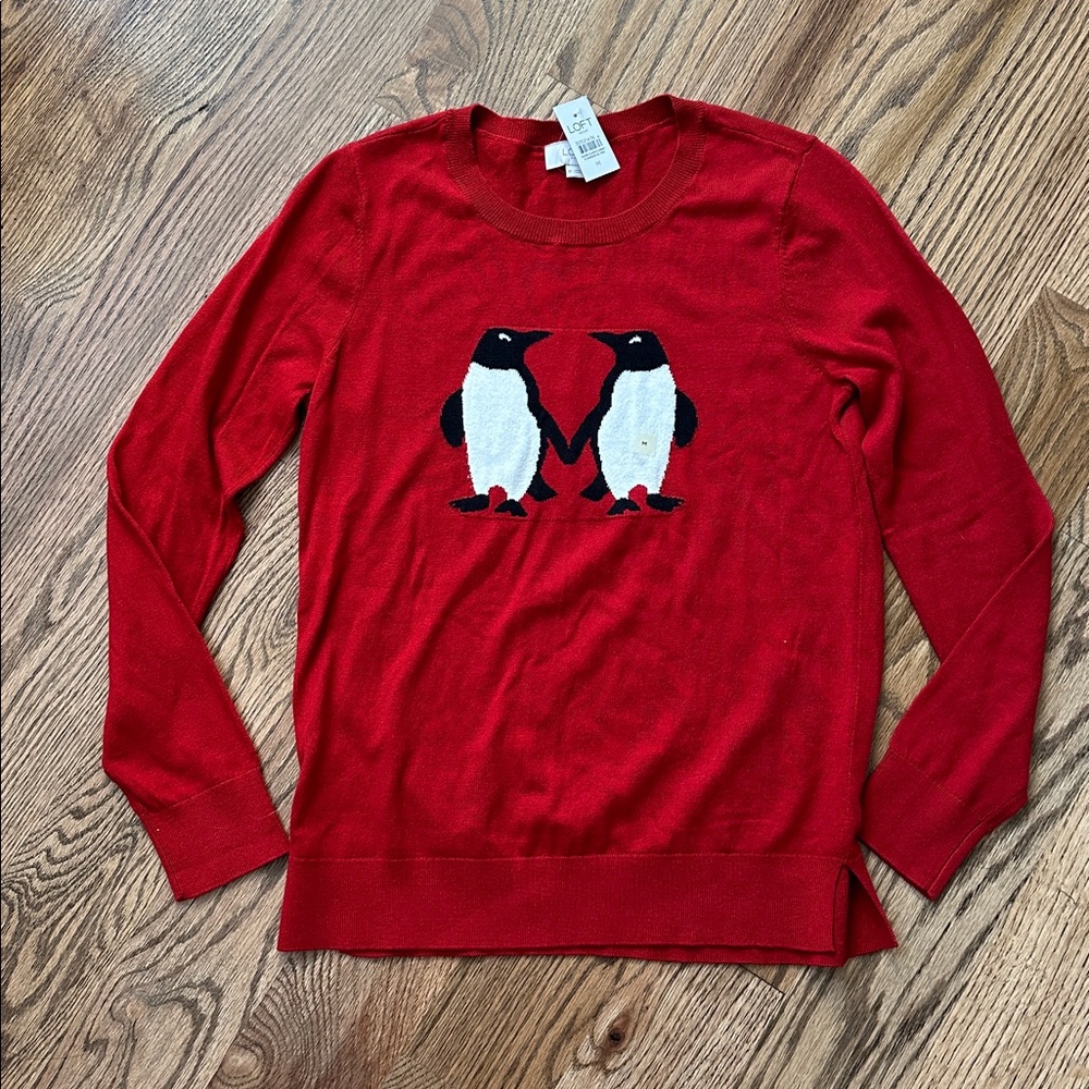 LOFT Vibrant Red Knit Sweater
